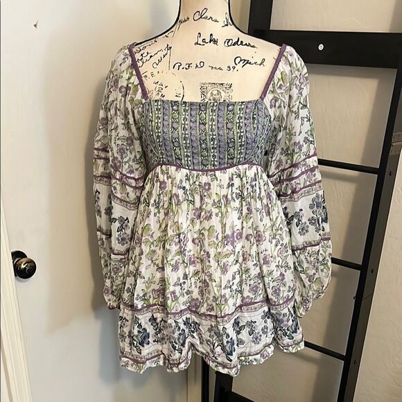 Free People Endless Afternoon Dress Floral Bohemian Babydoll Coquette Romantic - Picture 6 of 15